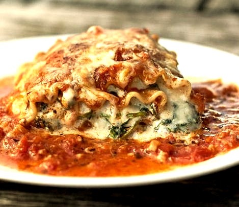Single Serving Spinach Lasagna Roll Ups