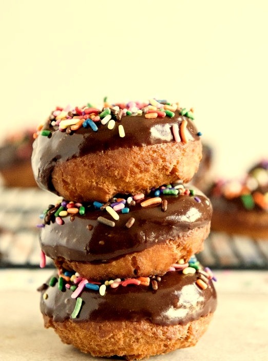 Chocolate Frosted Cake Donuts