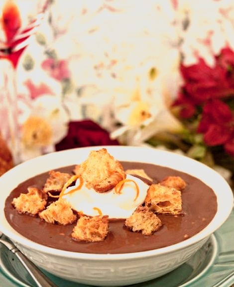 Chocolate Soup With Croissant CroutonsSource