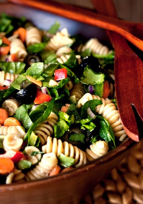 Spinach Pasta Salad With Balsamic Vinaigrette