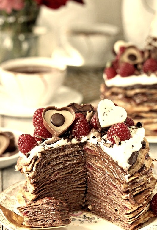  Chocolate Raspberry Crepe Cake